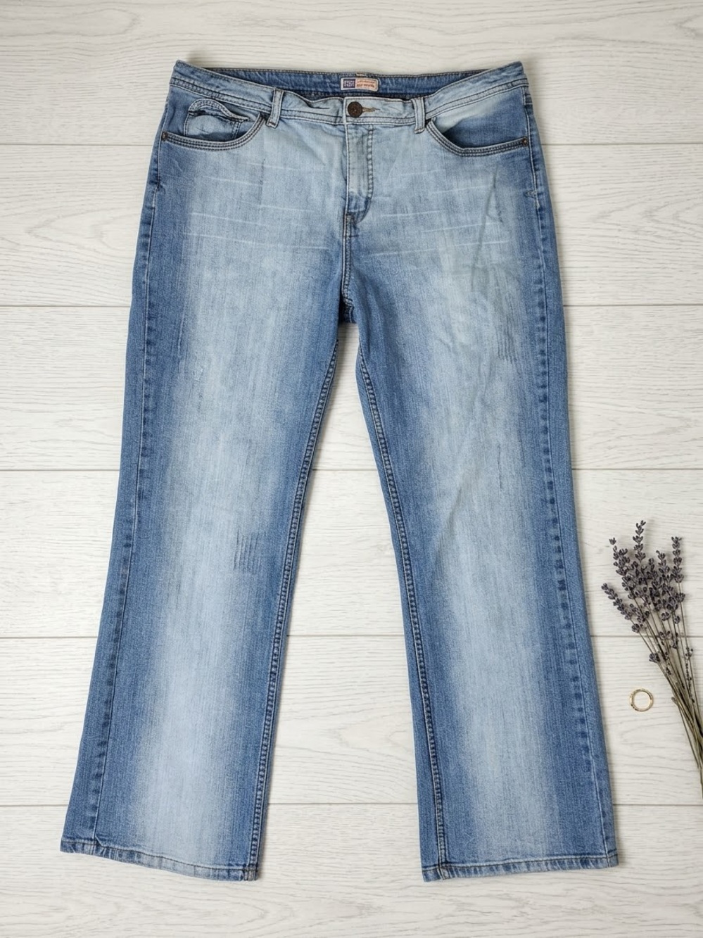 Vintage Faded Glory Flap Pocket Stretch Denim Jeans Bootcut Plus 18W